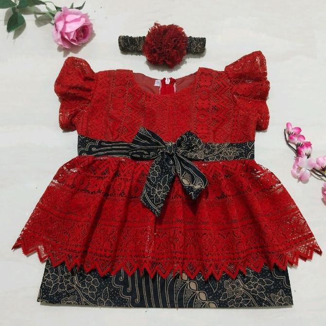 Gratis Ongkir Kebaya Anak / Kebaya Bayi / Setelan Kebaya Anak Terakota Merah Bata