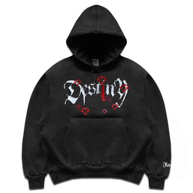DB113 >> Roofair Hoodie Boxy Oversized Heavyweight Black -  Destiny, Hoodie Tangan Panjang Unisex
