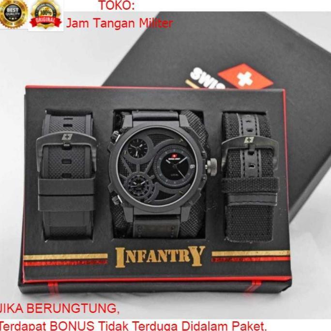 DS367 - [ TERJAMIN ORIGINAL 100% ] Jam Tangan Pria SWISS ARMY INFANTRY / Watch Man Original / Formal