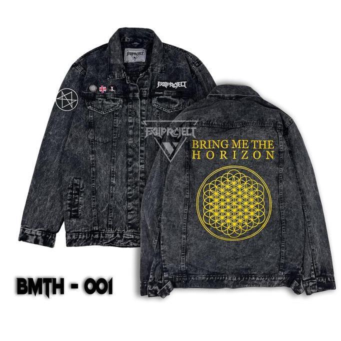 DB281 - jaket denim sablon jaket jeans PRIA patch bordir bring me the horizon BMTH 011