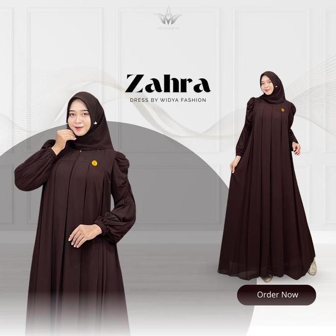 Gamis Remaja - Gamis Maxi - Gamis Busui - Zahra Dress Set Hijab Ceruty Babydoll Premium  By Widya Fa