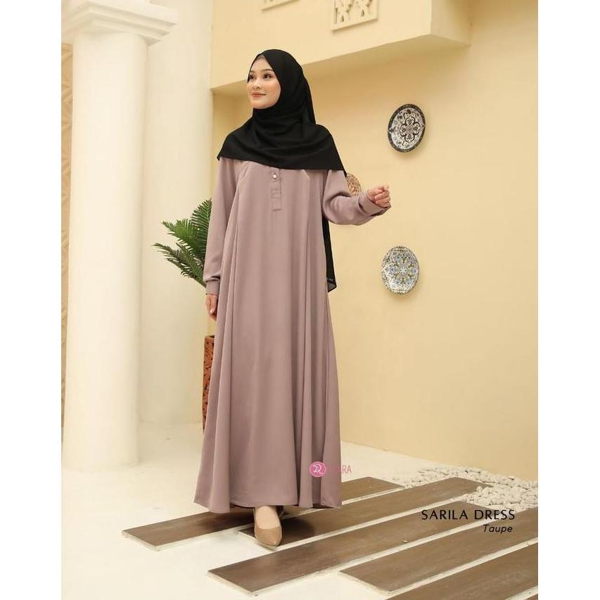 Zizara - Sarila Dress | Gamis Polos Bahan Salvina| Gamis Umroh Haji