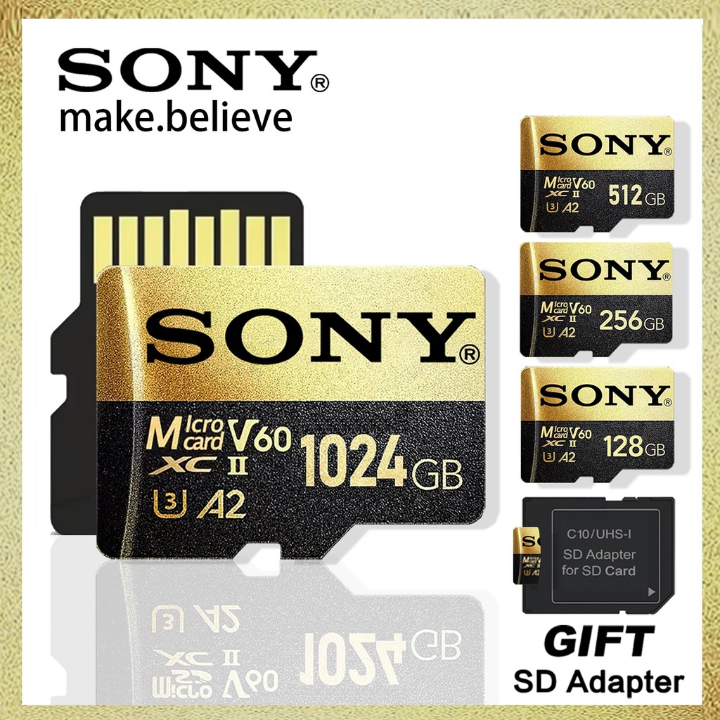 Kartu SD Sony Micro TF Kartu Memori SD Ekstrim 128GB Kartu Flash TF 1TB 512GB 256GB A2 U3 V30 SD Unt