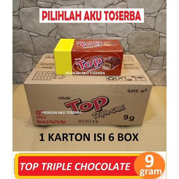 Delfi TOP TRIPLE CHOCOLATE 9 gram isi 24pcs / box- ( HARGA 1 DUS ISI 6 )