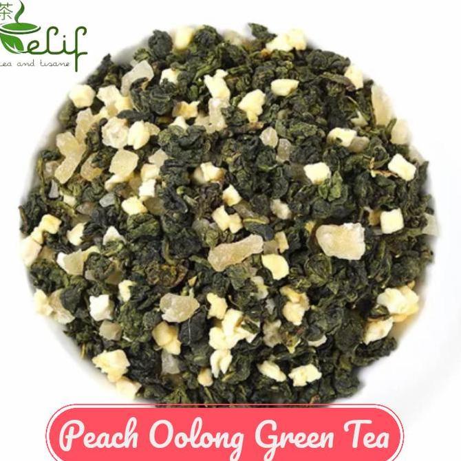 Peach Oolong Green Tea : Chinese Oolong Green Tea, Dried Peach & Apple