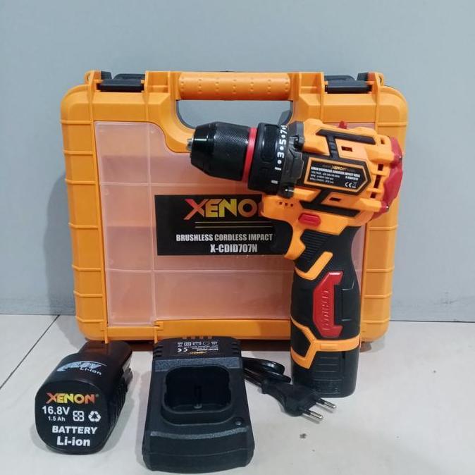XENON CDID707 MESIN BOR BETON BATERAI CORDLESS IMPACT DRILL AKSESORIS