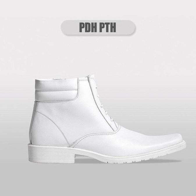 [NEW ARRIVAL] / Sepatu PDH Kulit Shoes Dinas Putih Shoes Boots Pria Putih