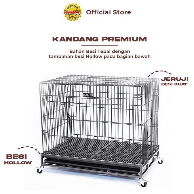 NEW Kandang Octagon - Kandang Lipat Premium | Kandang Besi Lipat | Kandang Hewan 2 Pintu
