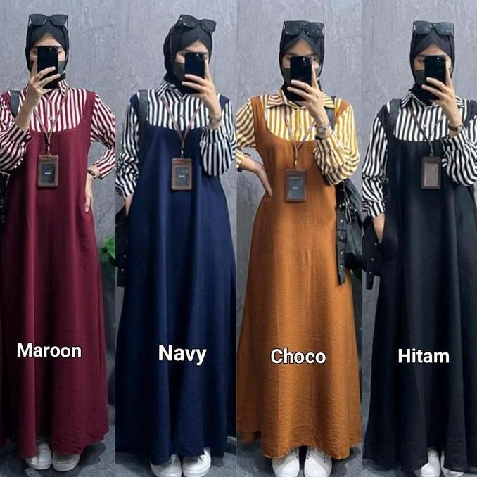 Terlaris Kiyomi Dress +Gamis Kekinian + Gamis Wanita Cantik+ Dress Casual Korea Style+Dress Lebaran 