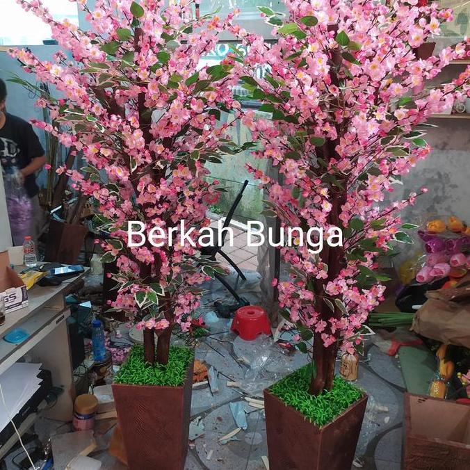 pohon sakura 2meter mix beringin - bunga sakura plastik- sakura artificial- pohon dekorasi meihua im