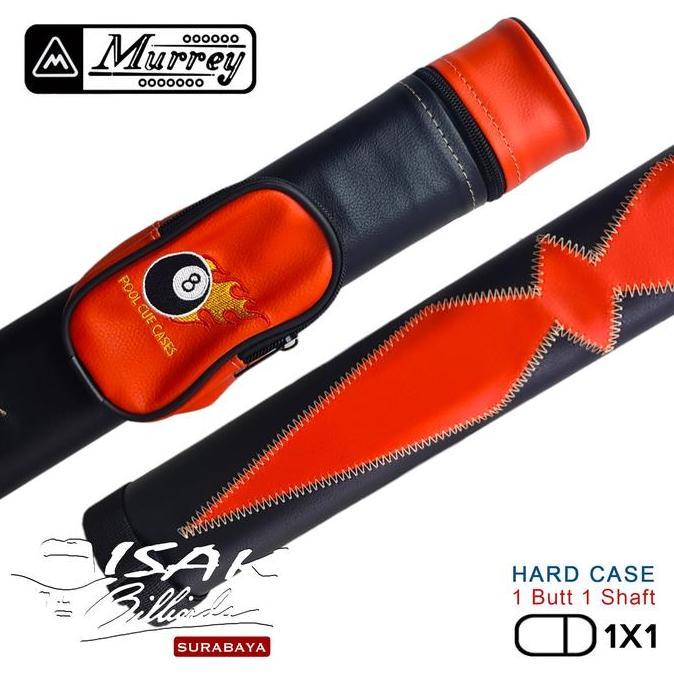 Red Eight Ball Hard Cue Case 1x1 - Tas Stik Billiard 1B1S