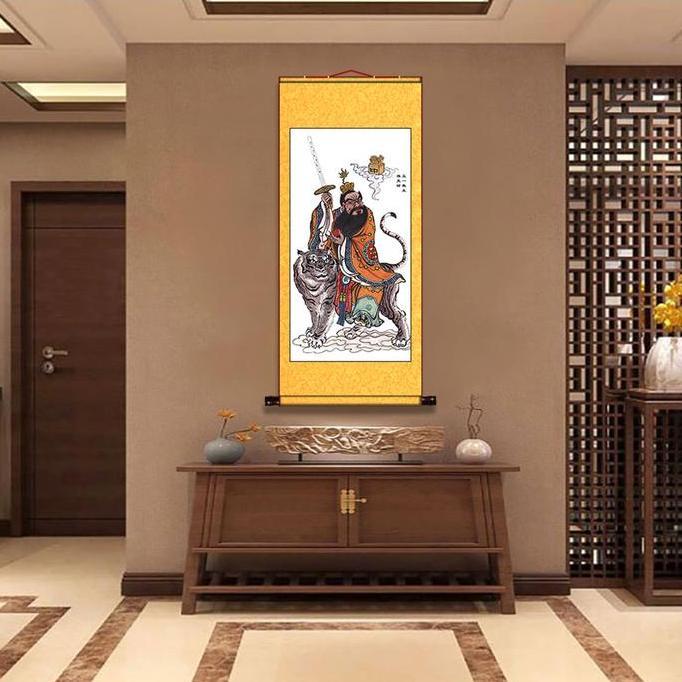 Lukisan Gantung Gulung dewa zhang tian shi tio tian shi 30x80cm LG214