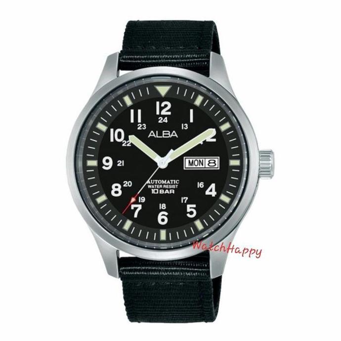 WatchHappy Alba AL4223X1 Automatic Black Dial AL4223 Nylon Original terlaris