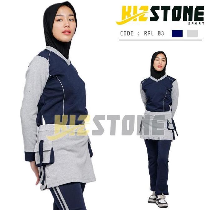 Setelan Pakaian Olahraga Wanita | Baju Senam Wanita | Setelan Baju Senam Muslimah Sport