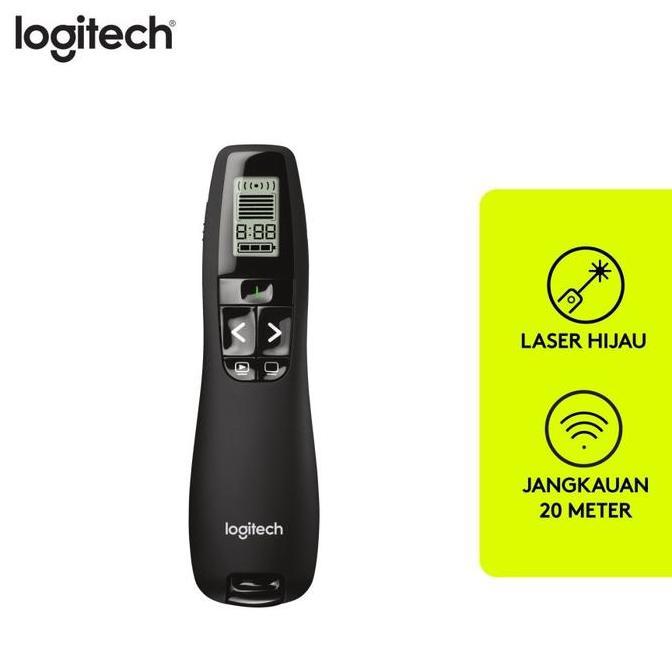 Logitech R800 Remote Pointer Presentasi Wireless Laser Hijau