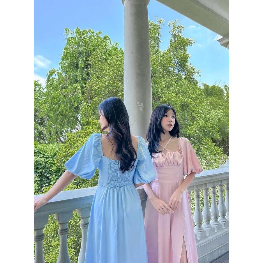 Mbgx- Sweet Berry - Quinn Satin Dress (Maxi Dress Satin Pesta) Formal Panjang