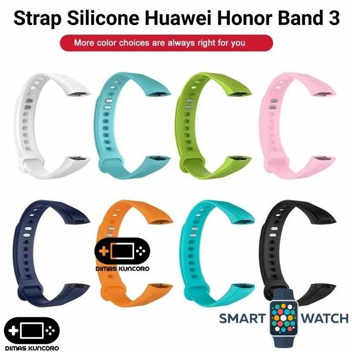 Strap Silicone Huawei Honor Band 3 Silikon Tali Jam Rubber Smartwatch