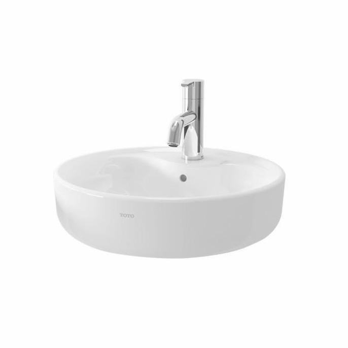 Wastafel Toto LW 893 CJ / LW893CJ Full Set Kran Panas Dingin TX115LEN