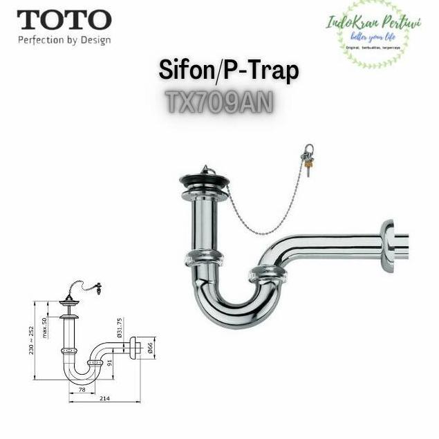 Sifon TOTO TX709AN / Leher angsa TOTO TX709AN / P-trap TOTO TX709AN