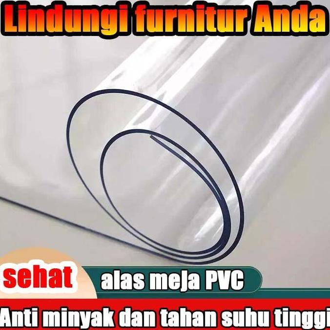 Taplak Meja Transparan Bahan Mika Plastik Taplak Meja Makan PVC Transparan BISA CUSTOM UKURAN -Tebal