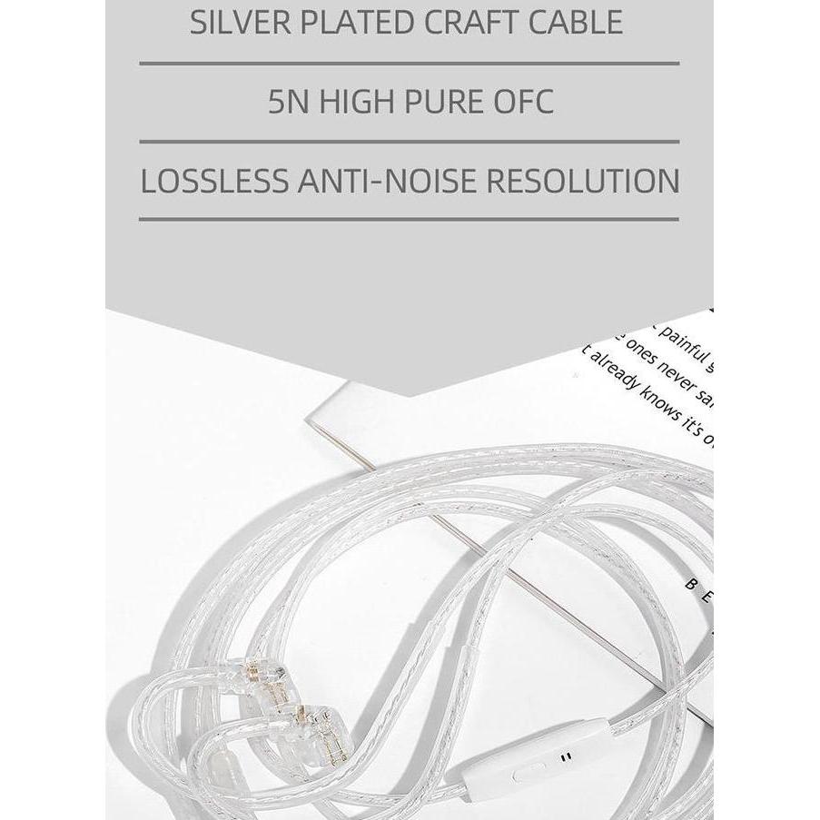 Diterium- Jcally Pj2 Earphone Upgrade Silver-Plated Cable Kabel Iem Headset