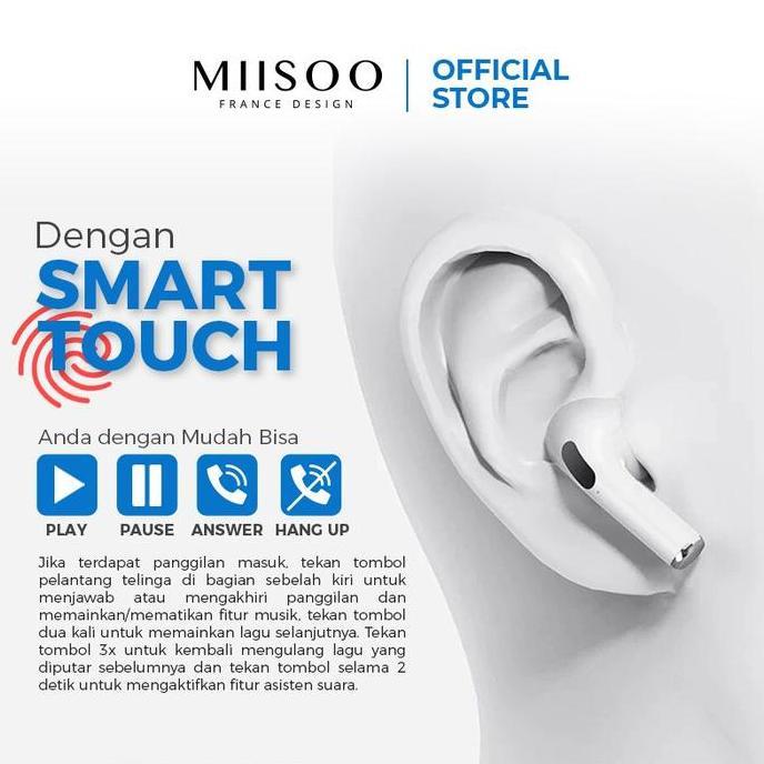 Diterium- Miisoo I13 Pro Macaron I12 Metal Tws Earphone Izin Postel True Wireles