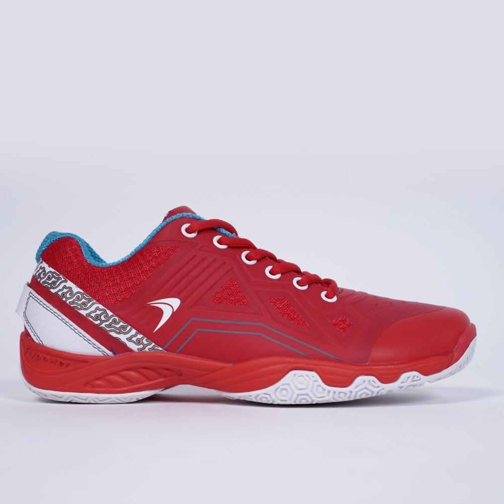 TERBARU FLYPOWER LOSARI 06 SEPATU OLAHRAGA BADMINTON RED WHITE BLUE