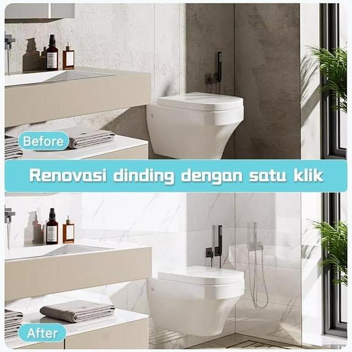 [CUCI GUDANG] / 20pcs Papan Stiker Dinding Tekstur Marmer 30*60cm Wallpaper Dinding Kabinet untuk Ka