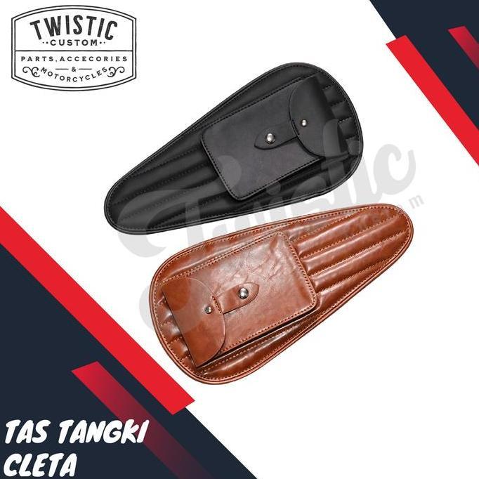 TERBARU - Tas Kulit Tangki Tank Bag Cleta Motor Custom Universal Retro Klasik