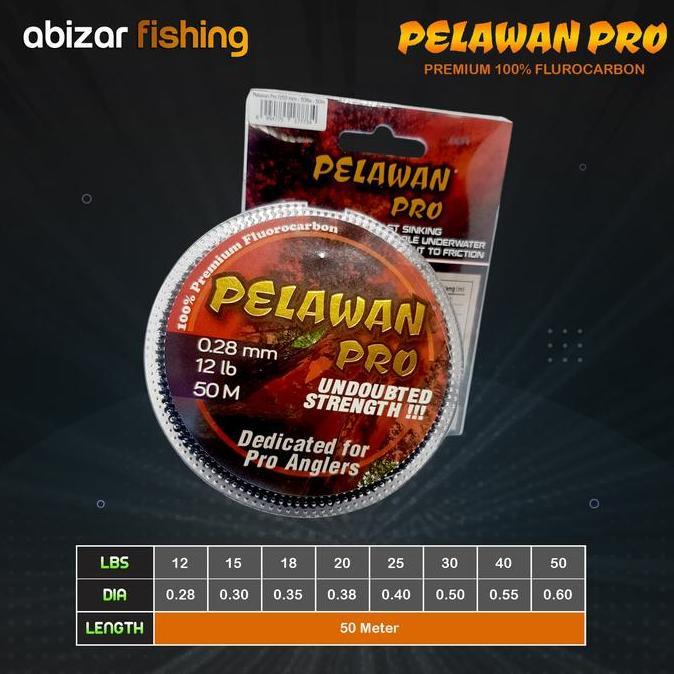 Leader Pelawan PRO Premium 100% Leader Fluorocarbon Senar Pancing Kuat &Tidak Keriting