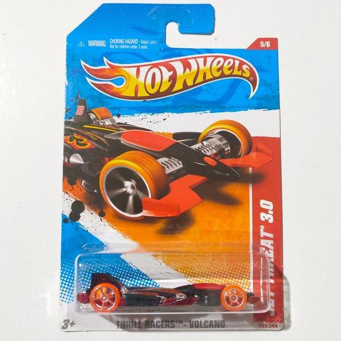 Hotwheels Hot Wheels Jet Threat 3.0 hitam 2012 Thrill Racers Volcano base besi rare