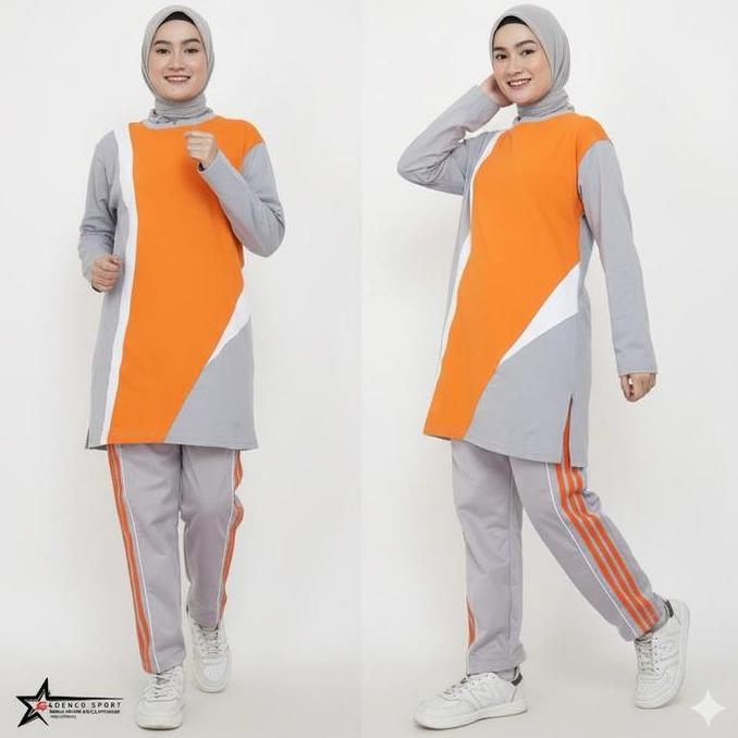 setelan baju olahraga wanita muslim / Setelan baju olahraga senam tunik muslimah Celana Sport Panjan