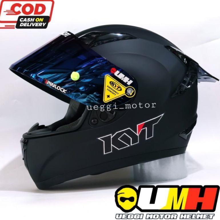 Helm kyt R10 paket ganteng black dof