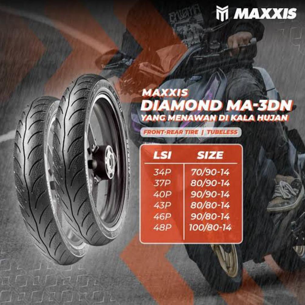 PROMO PAKET Ban Maxxis Matic Ring 14 Maxxis Diamond Ma3dn FREE PENTIL - Tubeless Produksi Terbaru Ma