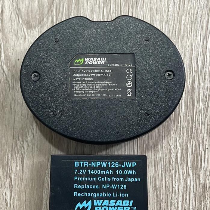 Baterai & Charger Wasabi Np-W126 Buat Fujifilm Xt3 Xt30 Xs10 Xh1 Xt20 Second
