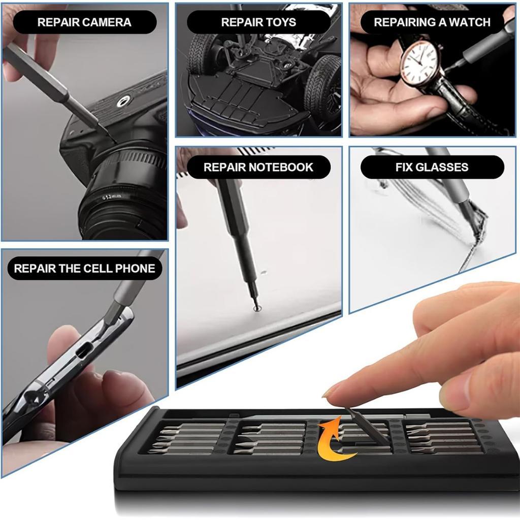 Jld Obeng Hp Set 24In 1 Magnetic Baut Kecil Multifungsi Screwdriver Kit Tools Reparasi Laptop