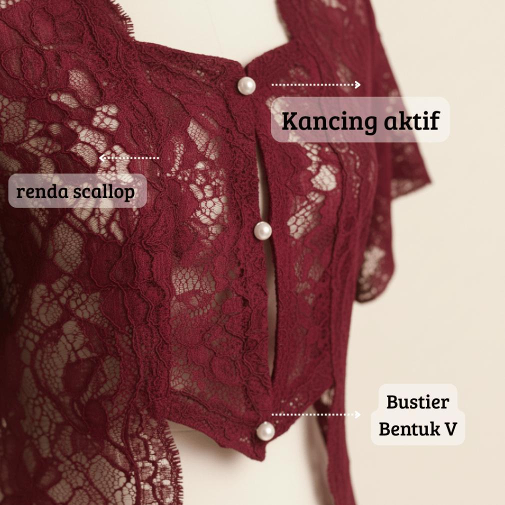 Exclusive Outer Kebaya Hagia Brukat Kutubaru Modern | Atasan + Rok Lilit Wisuda Setelan Kondangan Si