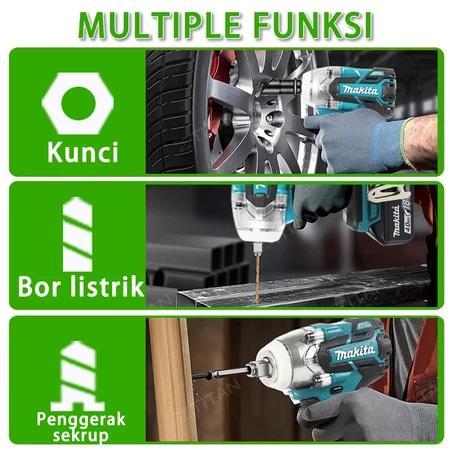 Ms Maklta Impact Cordless Bor Impact Wrench 86V 880Nm Impact Baterai Brushless Bor Impact Baterai 2 