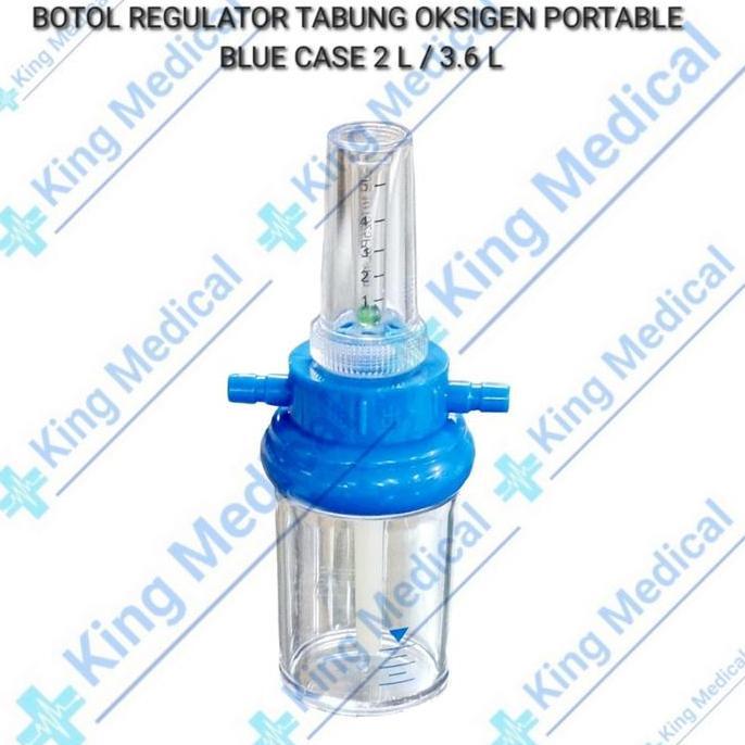 Botol Regulator Tabung Oksigen Portable 2 Liter / 3.6 Liter Blue Case