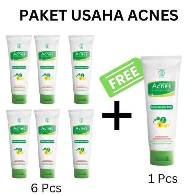Sale Paket Usaha Acnes Creamy Wash 50Ml Isi 6 Gratis 1