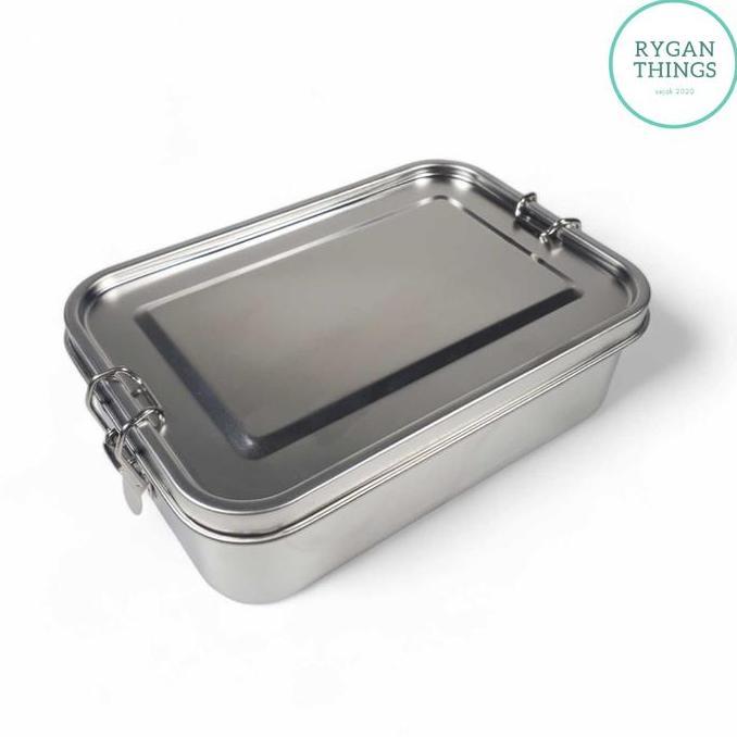 Kotak Makan Lunch Box Stainless Steel 2 Grid 1400 ml TaffHOME - UP14  Kitchenware
