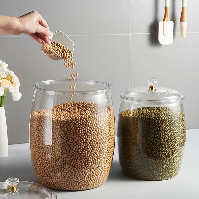 Wadah Plastik Kedap Udara Kapasitas Besar Toples Transparan Anti Bocor Tempat Penyimpanan Rempah Dap