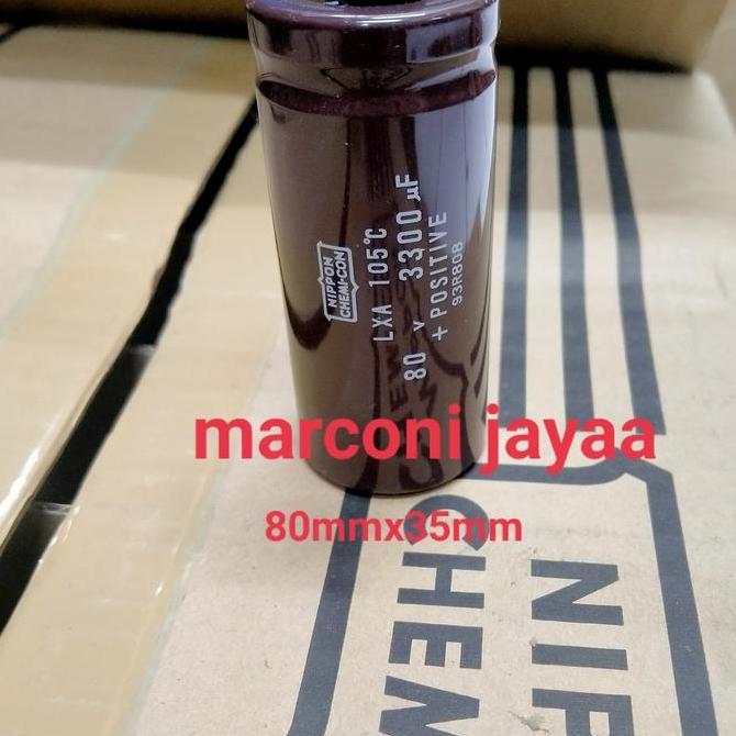 kapasitor Elco 3300uf 80v Nippon chemi-con 80mmx35mm HARGA SPESIAL!