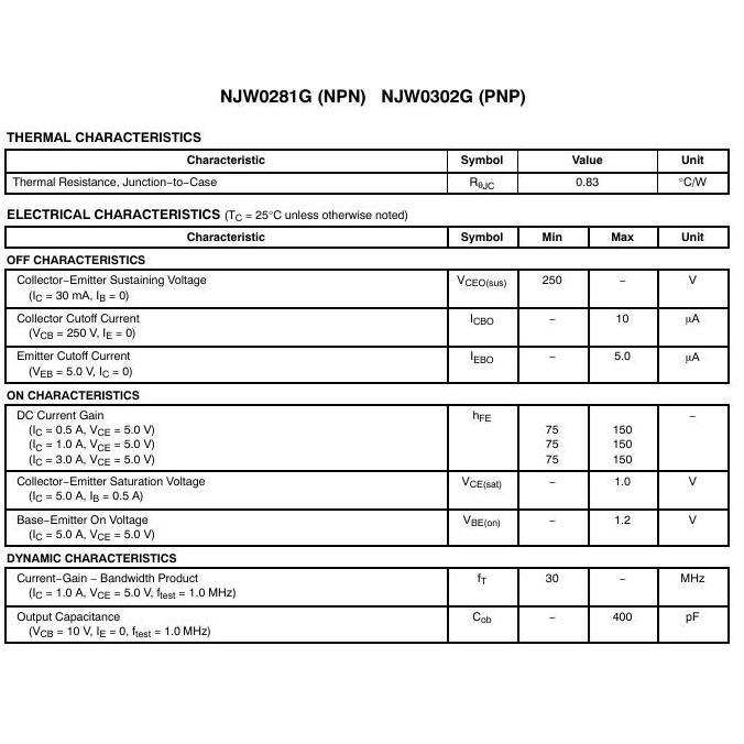 Whynot- Tr Transistor Final Njw0281 Njw0302 G Original Njw0281G Njw0302G Njw 0281G 0302G 0281 0302 A