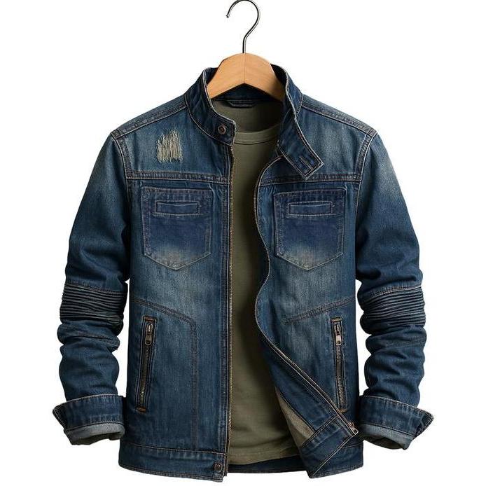 Jaket Jeans Biker Denim Pria Wanita Terbaru ANG
