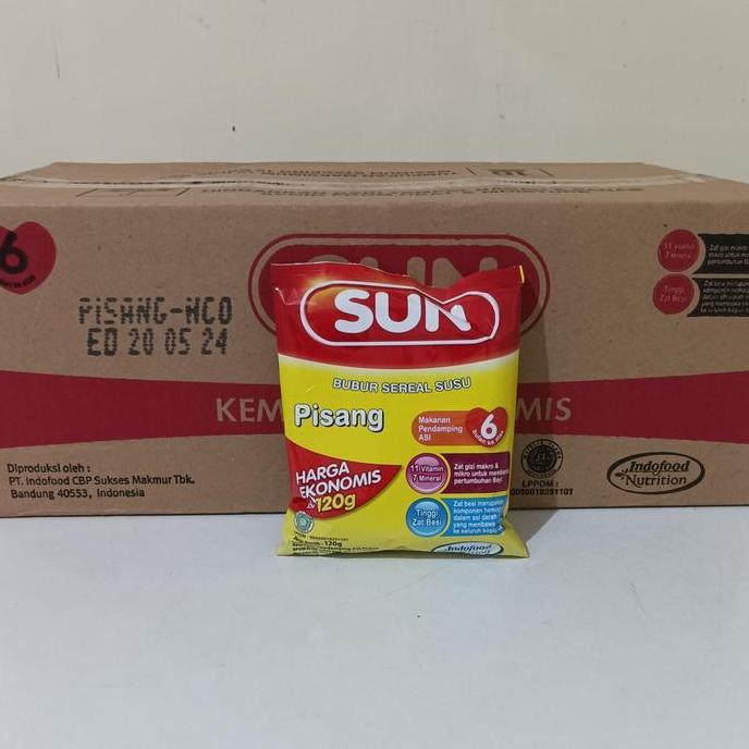 Milxia- Bubur Sun Pisang Ekonomis 120 Gr / 1 Dus / 24 Pcs