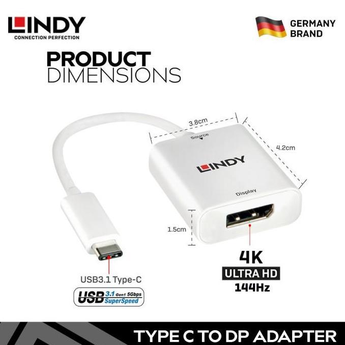Whynot- Lindy Adapter Usb 3.2 Type C To Displayport Converter