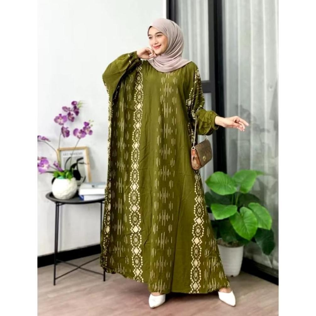 CUCI GUDANG KAFTAN SEMPROT BAHAN RAYON SUPER JUMBO LD 160cm BAJU MUSLIM KEKINIAN