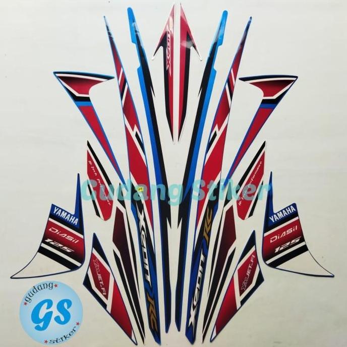 striping sticker motor yamaha xeon rc 125 2013 biru TERBARU