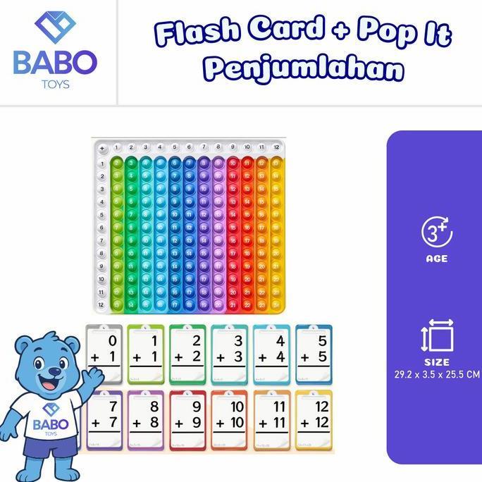 Promo Joycat Mg6 Kartu Flash Matematika + Bagan Pop Fidget  Mainan Edukasi Belajar Berhitung Diskon